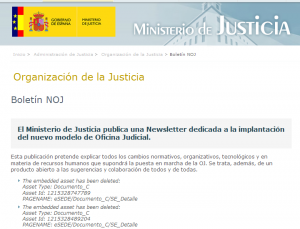 Captura de formulario caido del Ministerio de Justicia