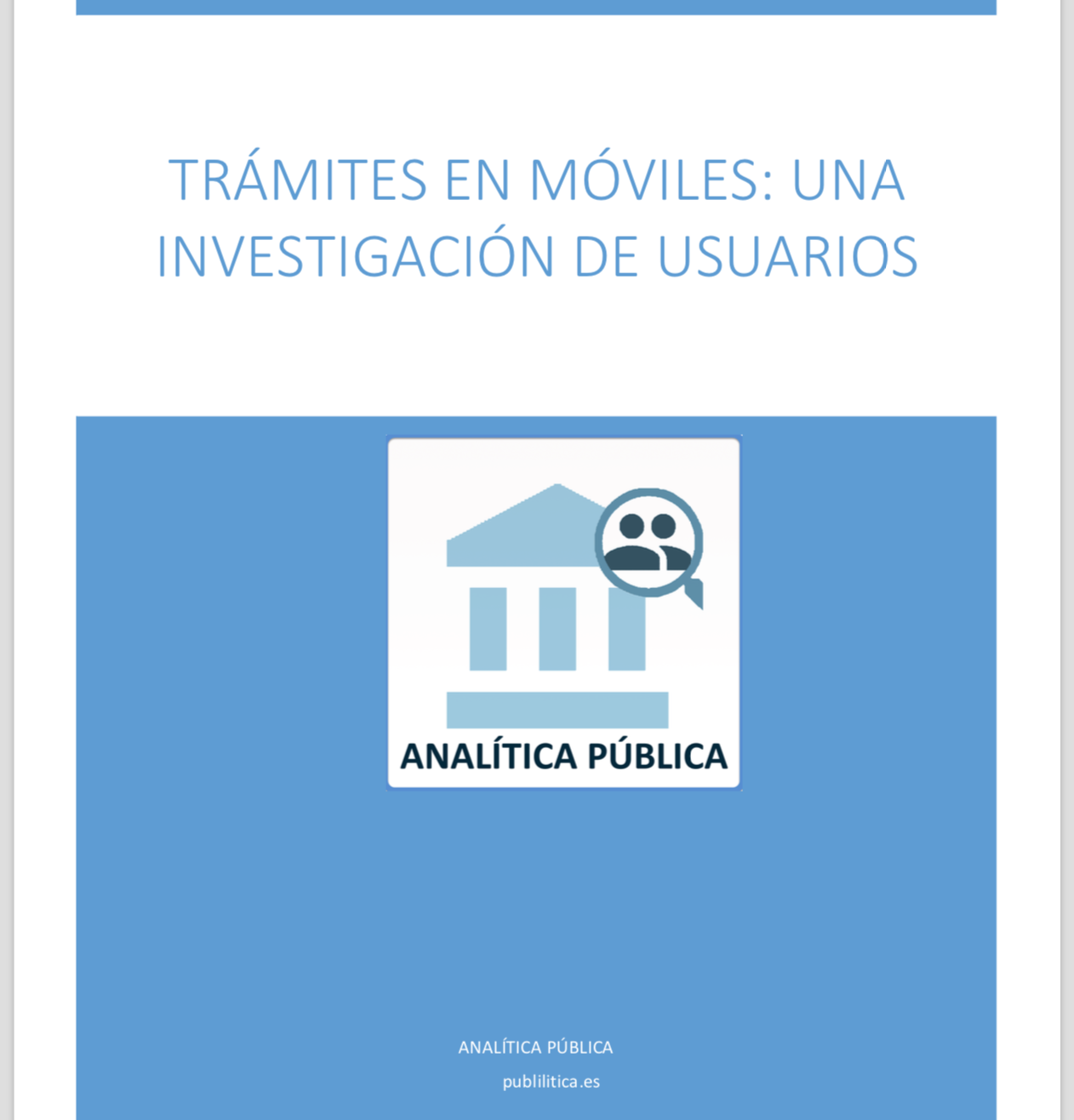 Portada del documento de estudio de trámites en móviles.